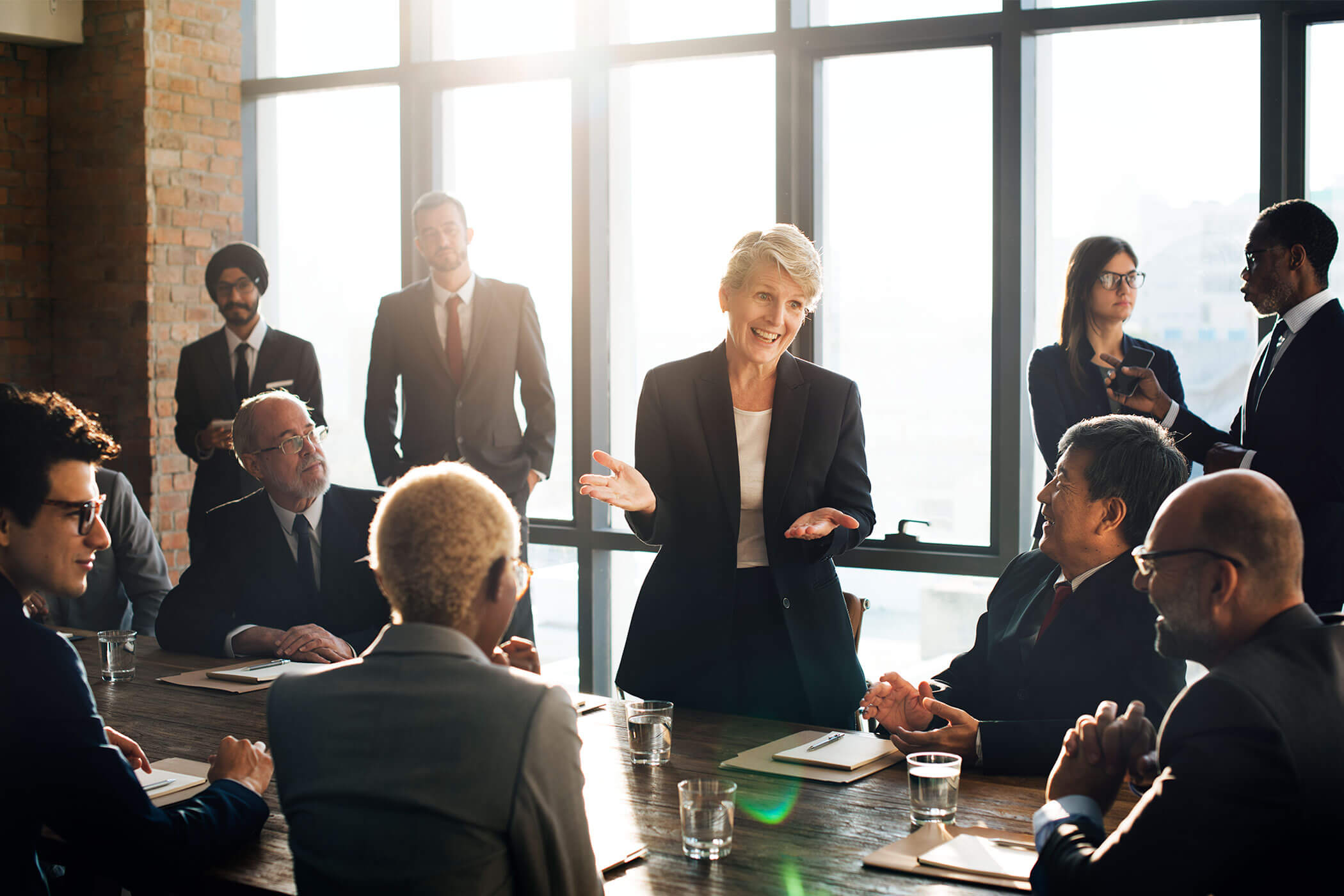 Woman Holding Corporate Meeting