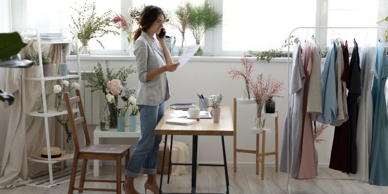 Self Employed Woman On The Phone