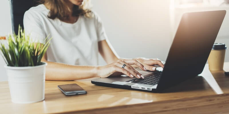 Woman On Laptop At Work