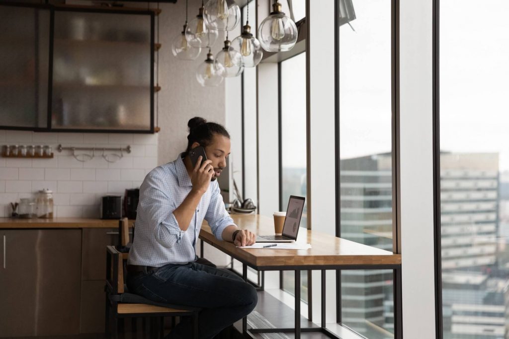 Business Owner On The Phone