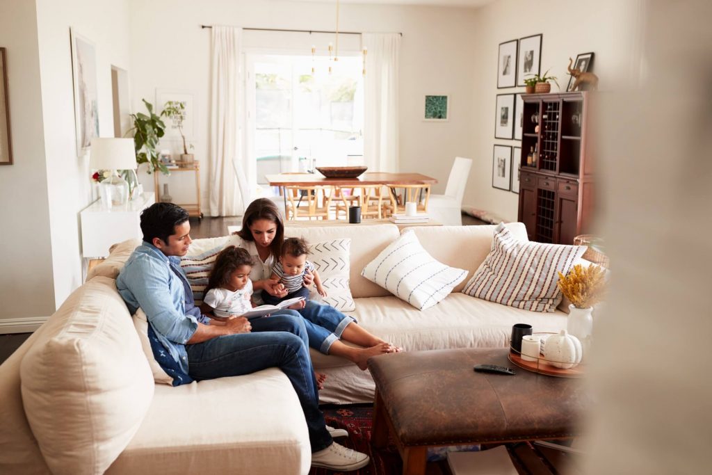 Family Relaxing At Home