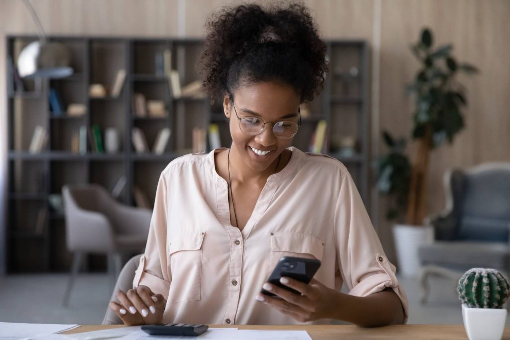 Young Woman On Her Phone