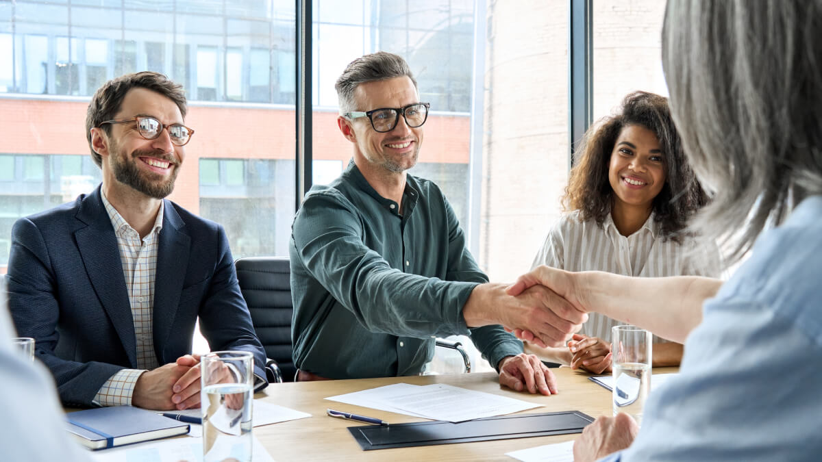 Business people shaking hands
