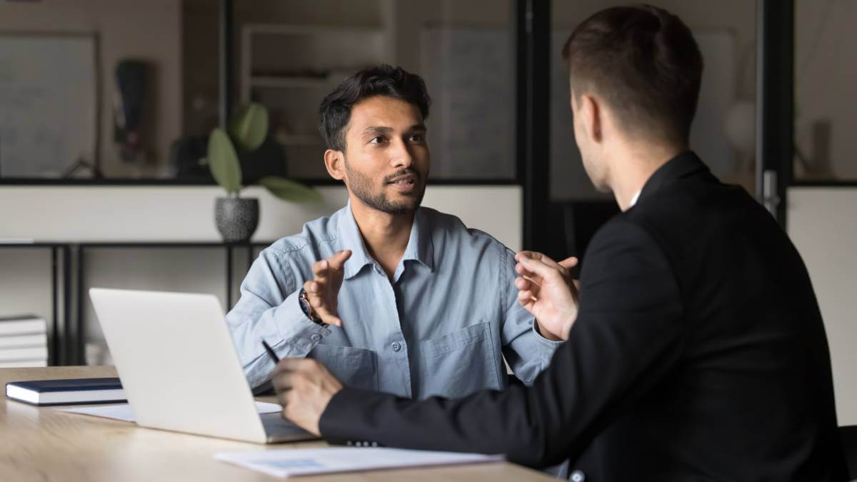 Man speaking with accountant