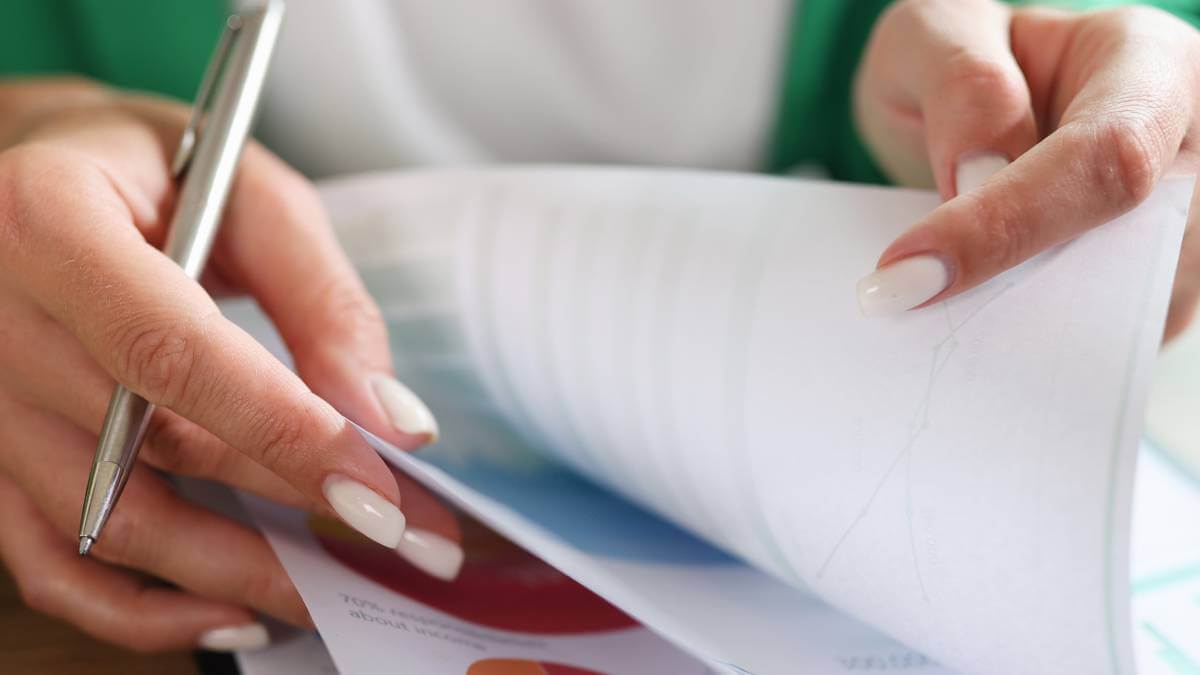 Woman doing paperwork